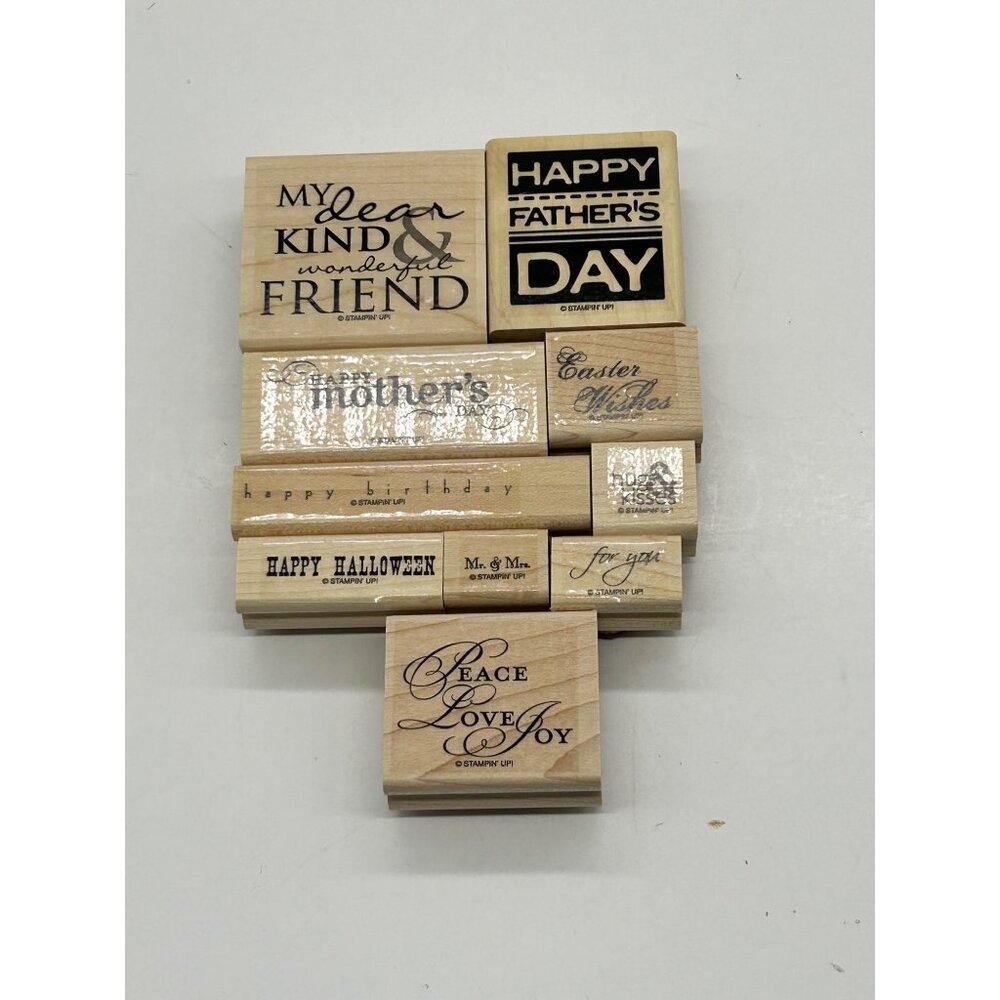 Stampin’ Up! All Holidays 10 Rubber Stamps‎ Words Birthday Easter Halloween